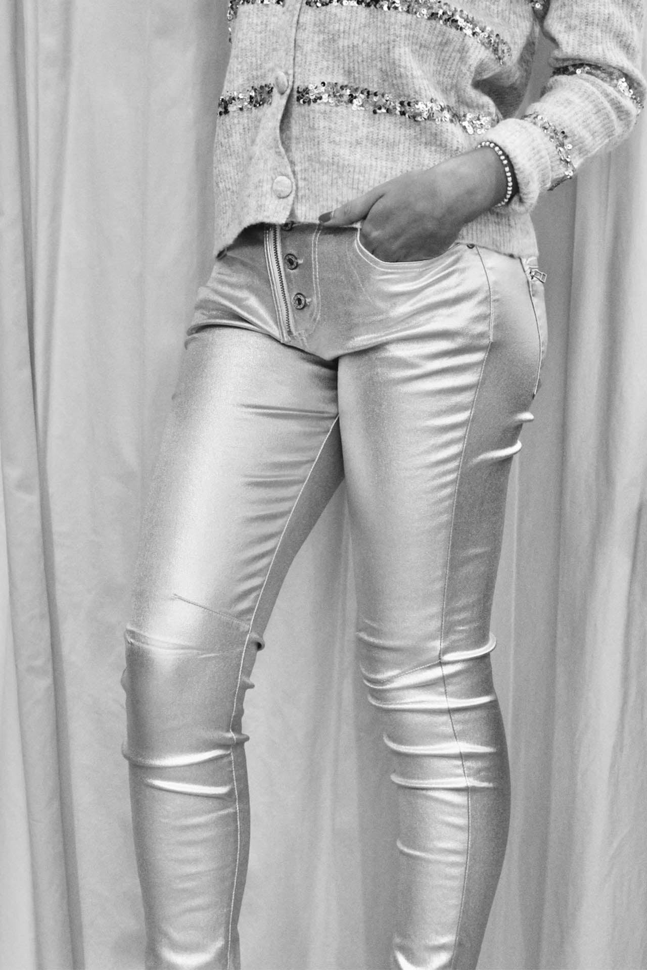 Pantalón envolvente Elka en color trufa sartorial