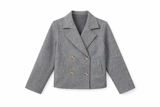 Chaqueta Gris Cruzada