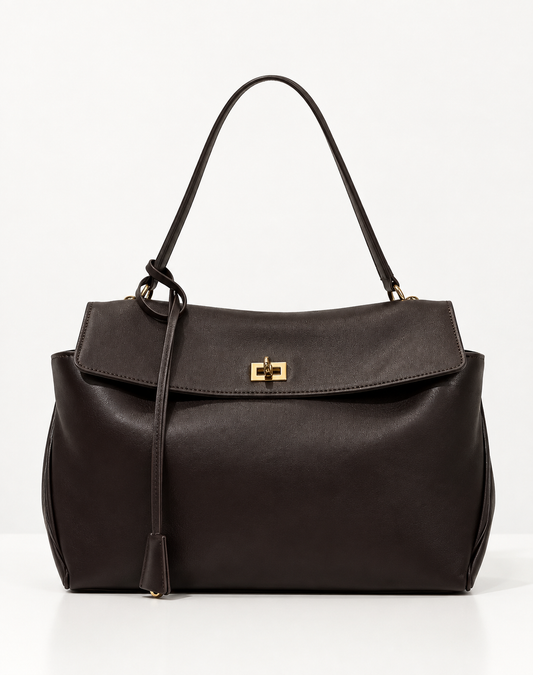 Bolso de piel marrón