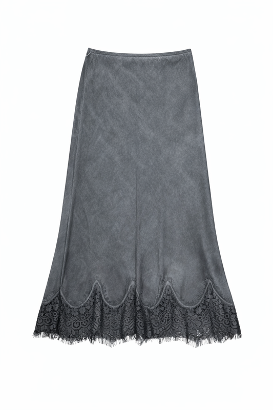 Falda lencera satinada