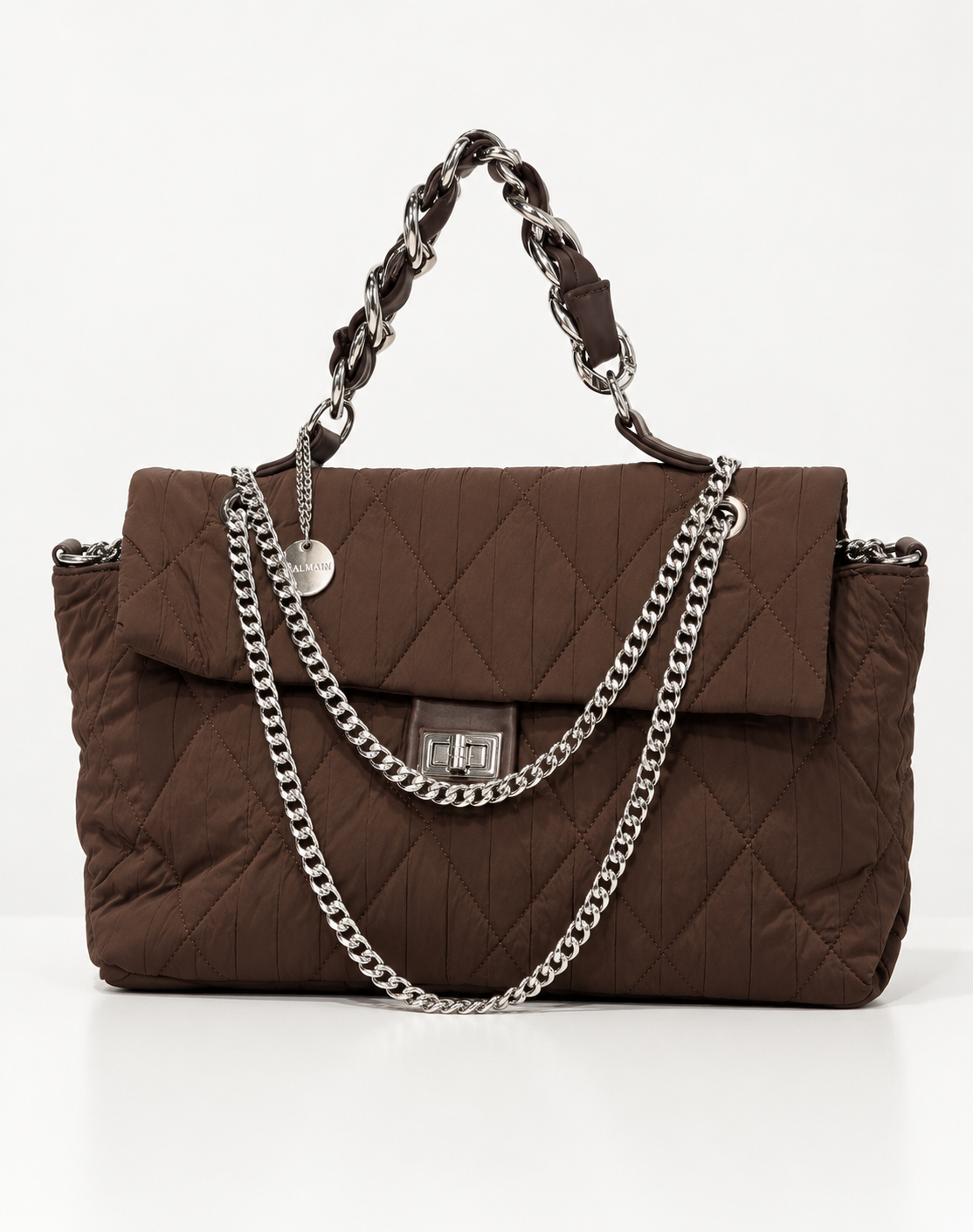 Bolso acolchado marrón chocolate