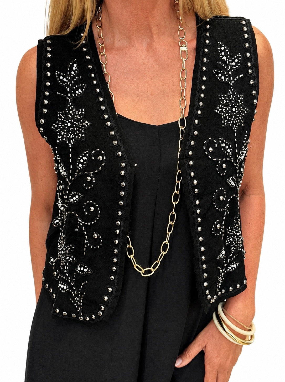 Chaleco Boho Negro