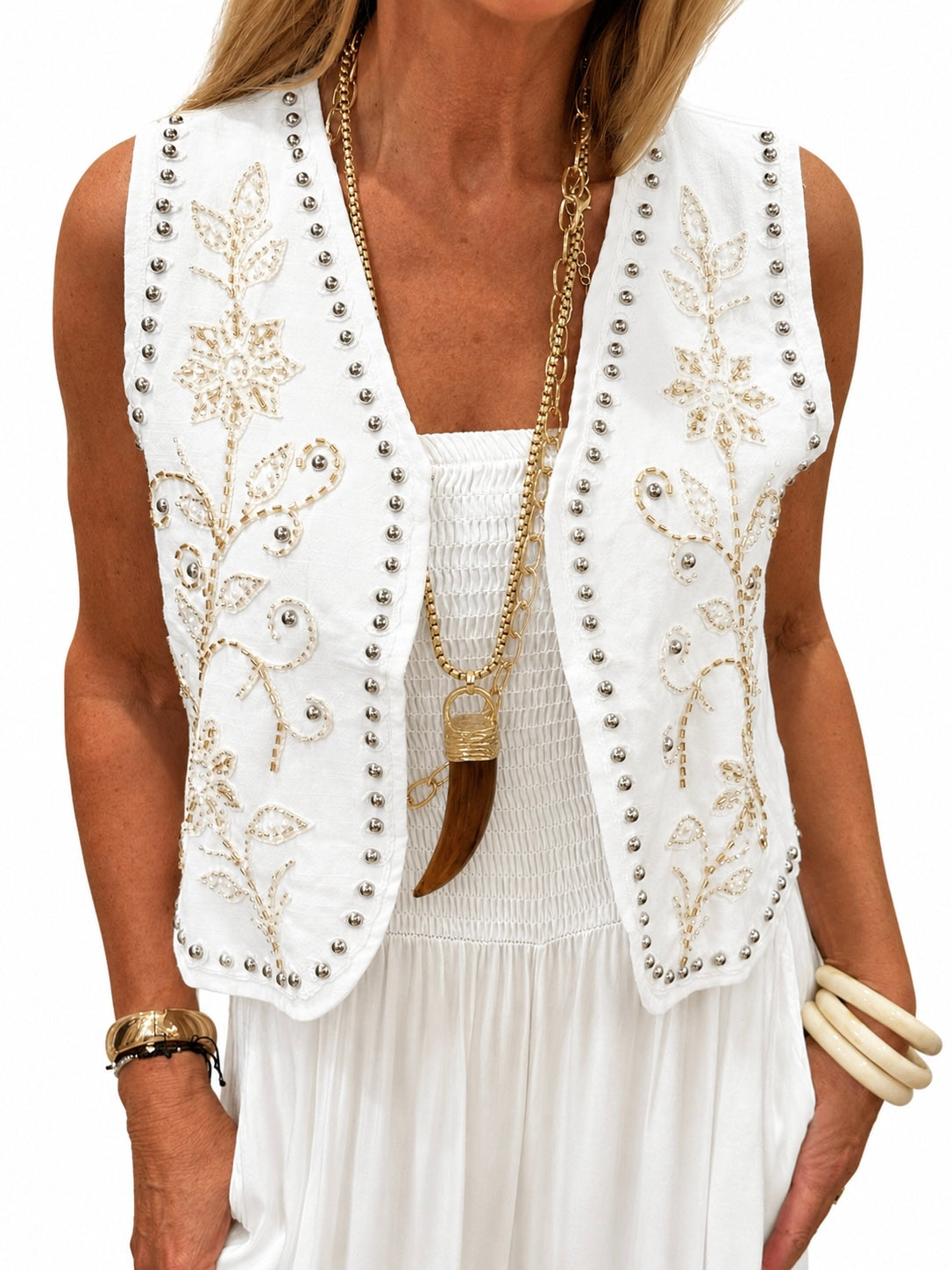 Chaleco Boho Blanco