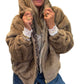 Chaqueta Reversible Efecto Visón & Leopardo Taupe
