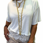 Camiseta con blonda asimétrica