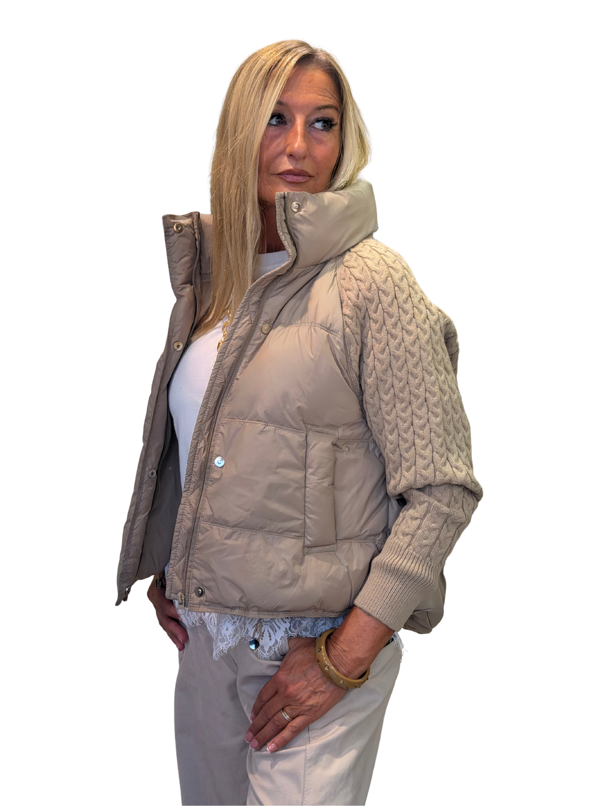 Chaqueta acolchada de punto