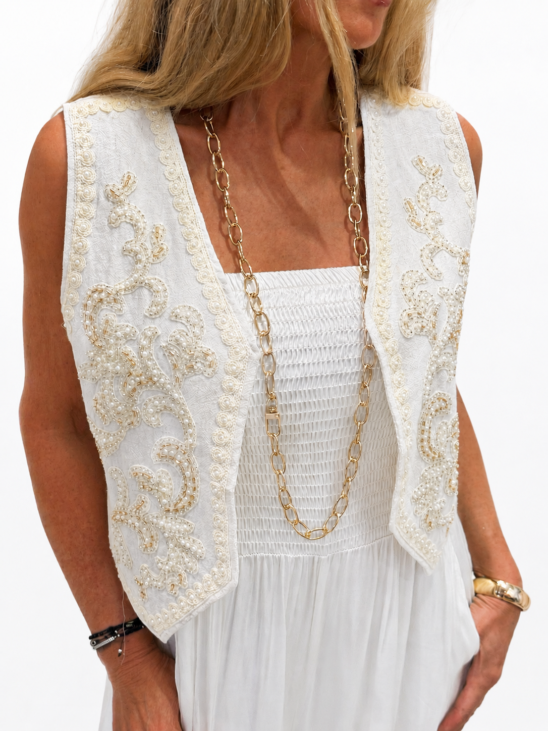 Chaleco Boho Beige