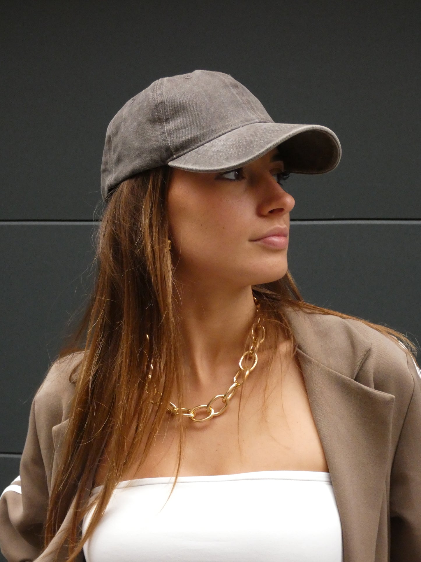 Gorra Marrón Mujer