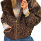 Chaqueta Reversible Efecto Visón & Leopardo Marrón