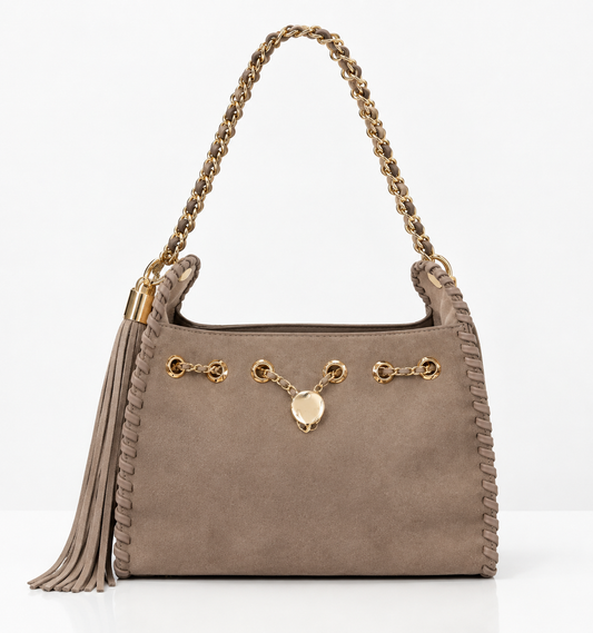 Bolso de ante taupe