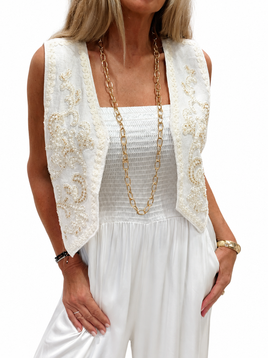 Chaleco Boho Beige