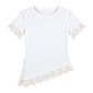 Camiseta encaje blanca asimétrica