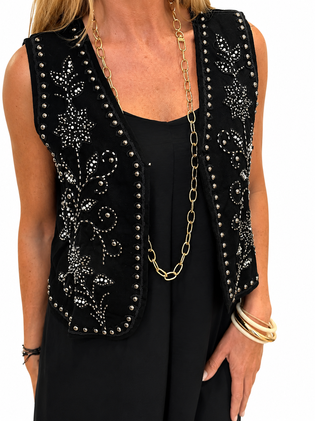 Chaleco Boho Negro