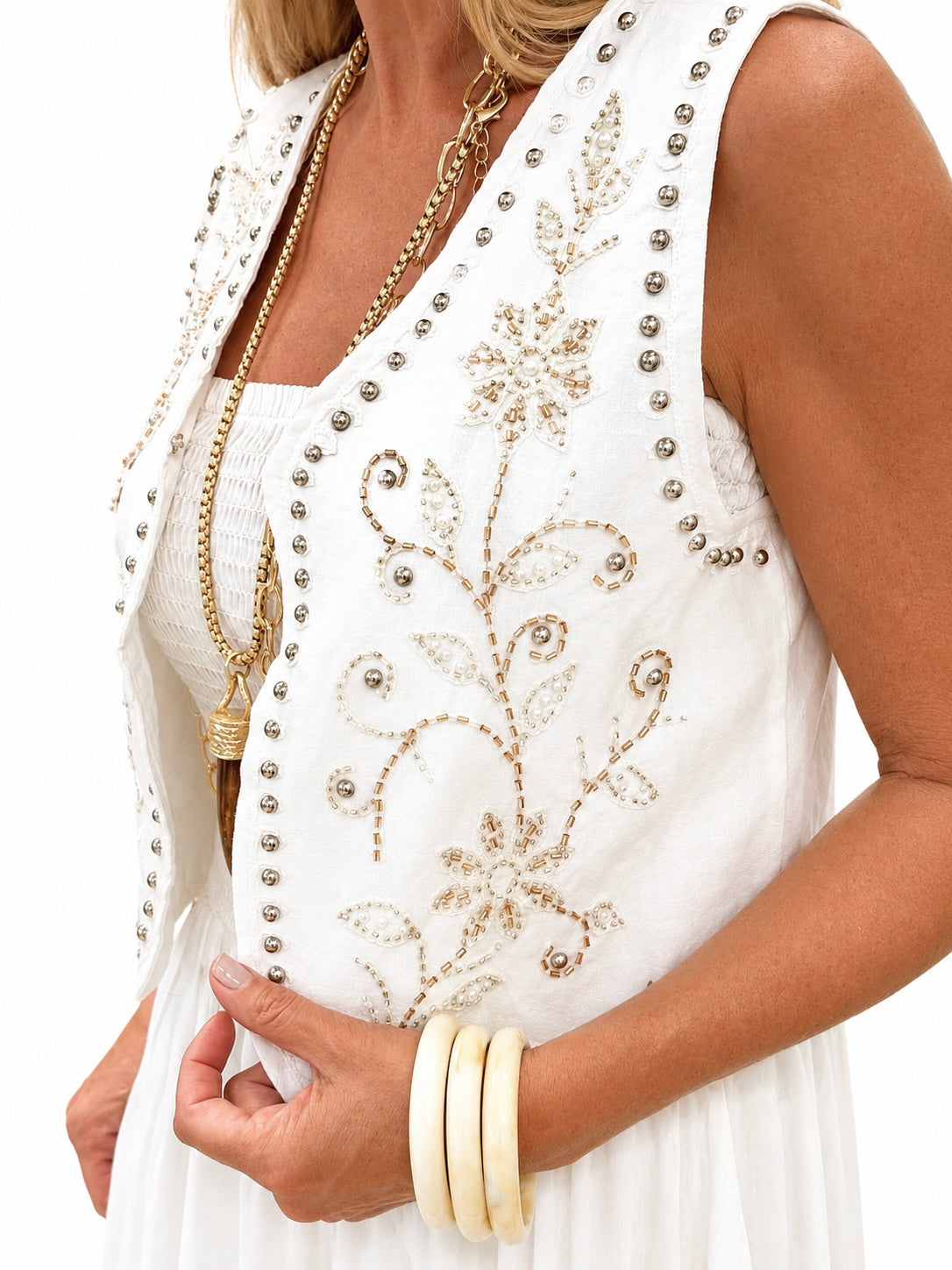 Chaleco Boho Blanco